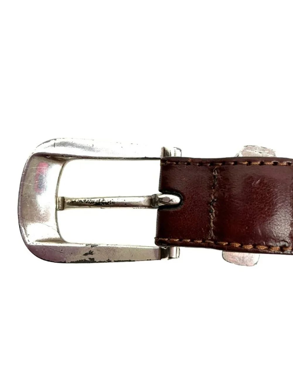 Onyx By Brighton Golf Scene Leather Belt Mens 40 Brown Black